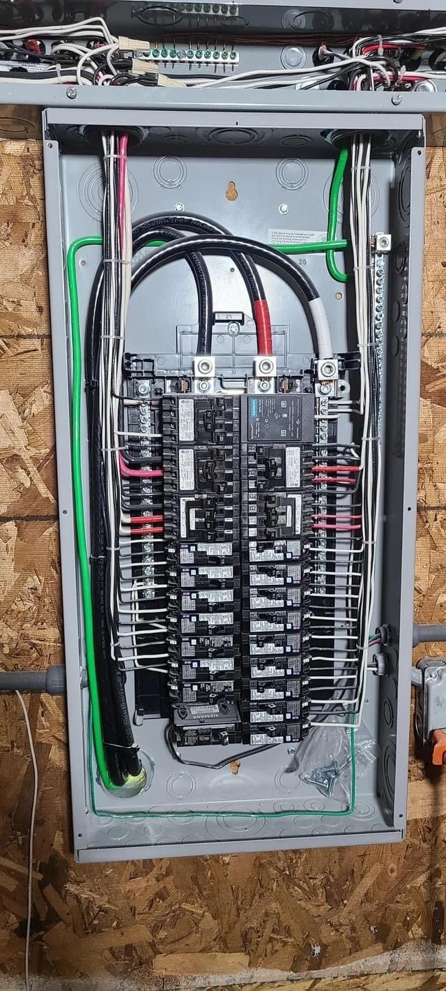 Electrical panel with circuit breakers